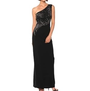 Adrianna Papell beaded long one shoulder dress